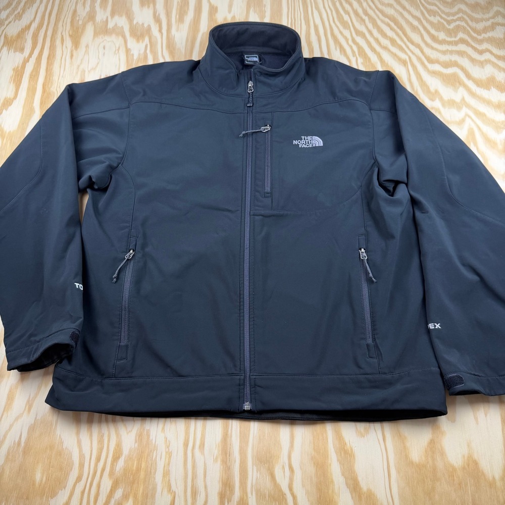 The North Face Mens Apex Softshell Jacket Black Toshiba XL Full Zip Fleece Lined